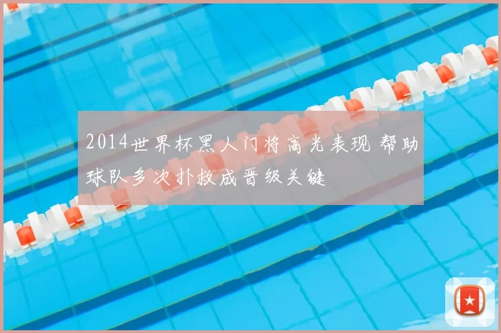 2014世界杯黑人门将高光表现 帮助球队多次扑救成晋级关键